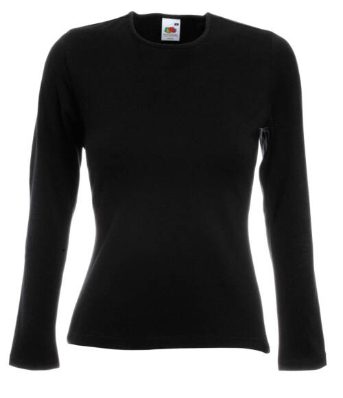 Fruit of the Loom Lady-Fit Long Sleeve Crew Neck T Lady-Fit Long Sleeve Crew Neck T – XS, schwarz-36