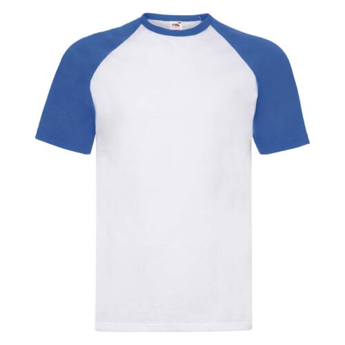 Fruit of the Loom Valueweight Short Sleeve Baseball T Valueweight Short Sleeve Baseball T – 2XL, White Body,Royal Blue Sleeve/trim-AW