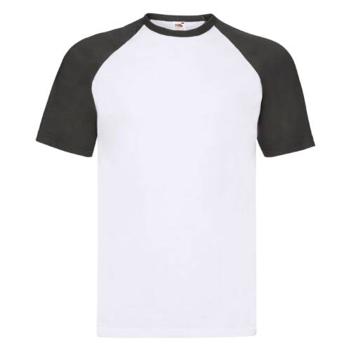 Fruit of the Loom Valueweight Short Sleeve Baseball T Valueweight Short Sleeve Baseball T – 2XL, White BodyBlack Sleeve-TH