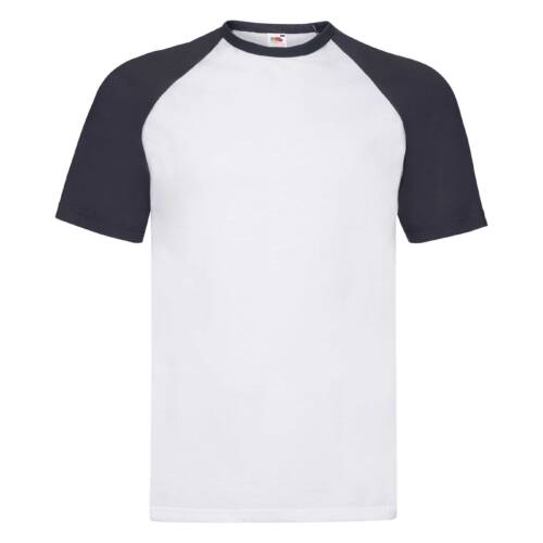 Fruit of the Loom Valueweight Short Sleeve Baseball T Valueweight Short Sleeve Baseball T – 2XL, White Body/Deep Navy-WE