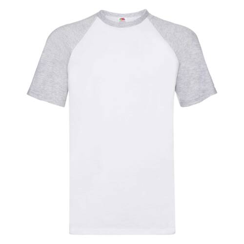 Fruit of the Loom Valueweight Short Sleeve Baseball T Valueweight Short Sleeve Baseball T – 2XL, White/Heather Grey-WF