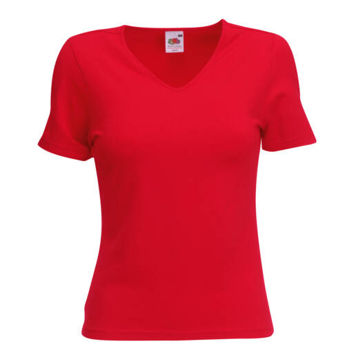 Fruit of the Loom Lady-Fit V-Neck T Lady-Fit V-Neck T – 2XL, rot-40