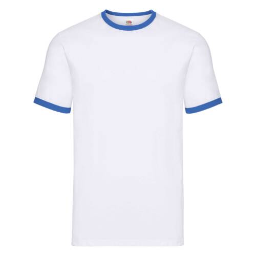 Fruit of the Loom Valueweight Ringer T Valueweight Ringer T – 2XL, White Body,Royal Blue Sleeve/trim-AW