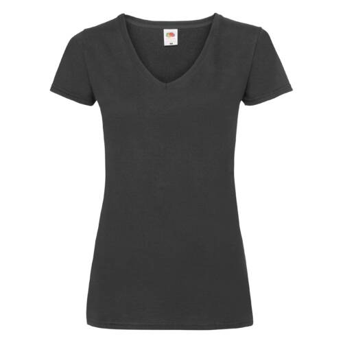 Fruit of the Loom Ladies Valueweight V-Neck T Ladies Valueweight V-Neck T – 2XL, Black-36