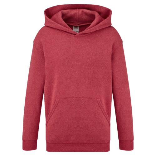 Fruit of the Loom Kids Classic Hooded Sweat Kids Classic Hooded Sweat – 116, Heather Red-VH