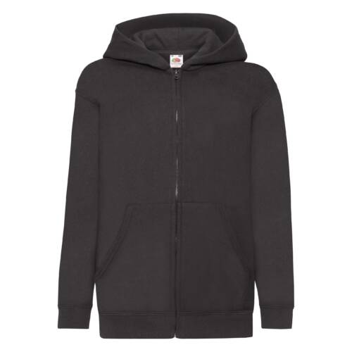 Fruit of the Loom Kids Classic Hooded Sweat Jacket Kids Classic Hooded Sweat Jacket – 116, Black-36