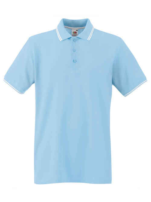 Fruit of the Loom Premium Tipped Polo Premium Tipped Polo – 2XL, pastellblau/weiß-RS