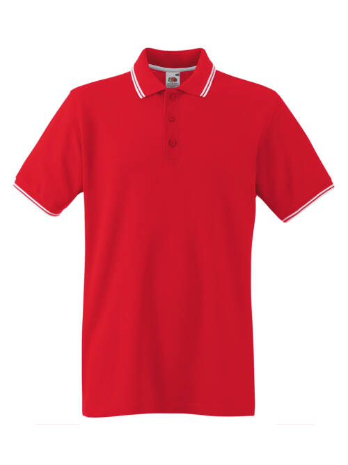 Fruit of the Loom Premium Tipped Polo Premium Tipped Polo – 2XL, rot/weiß-RW