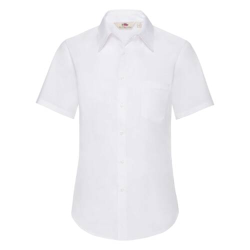 Fruit of the Loom Ladies Short Sleeve Poplin Shirt Ladies Short Sleeve Poplin Shirt – 2XL, White-30