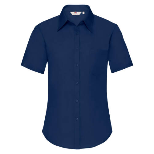 Fruit of the Loom Ladies Short Sleeve Poplin Shirt Ladies Short Sleeve Poplin Shirt – 2XL, Navy-32