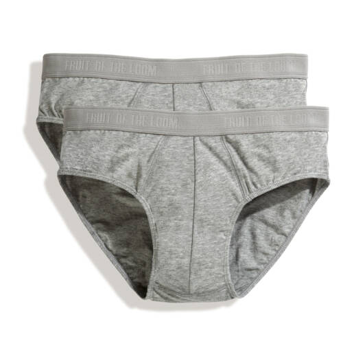 Fruit of the Loom Classic Sport Brief 2er Pack Classic Sport Brief 2er Pack – 2XL, Light Grey Marl-L2