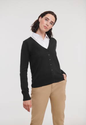 RUSSELL Ladies V-Neck Knitted Cardigan