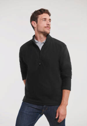 RUSSELL Mens Quarter Zip Microfleece