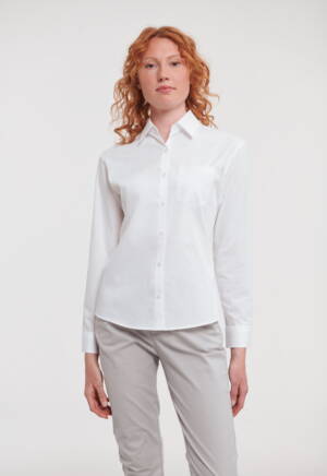 RUSSELL Ladies Long Sleeve Classic Pure Cotton Poplin Shirt