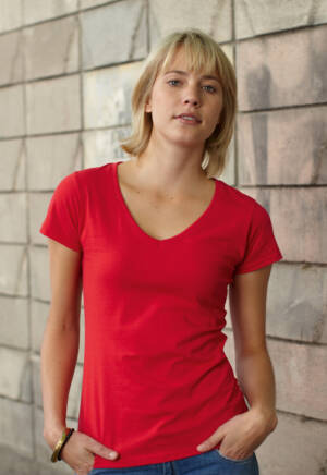 Fruit of the Loom Lady-Fit Valueweight V-Neck T